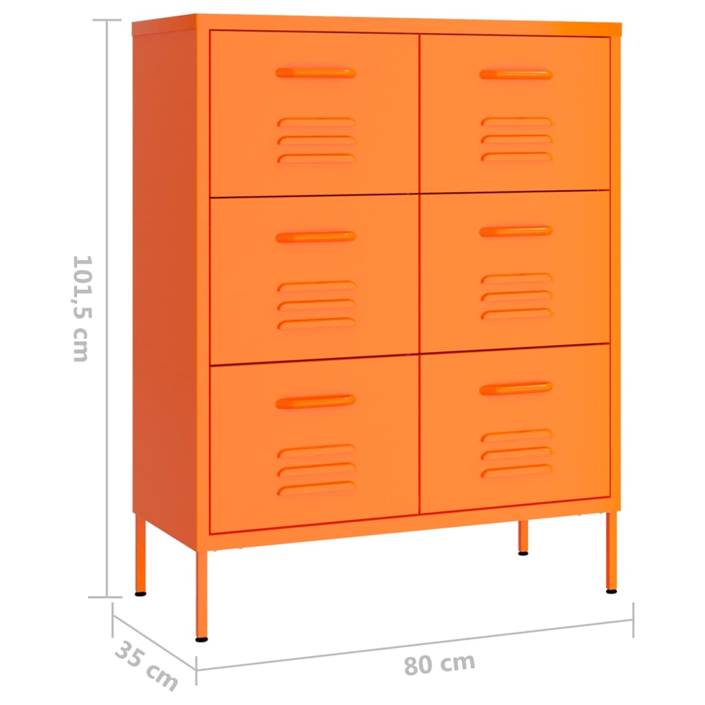 vidaXL Omarica s predali oranžna 80x35x101,5 cm jeklo