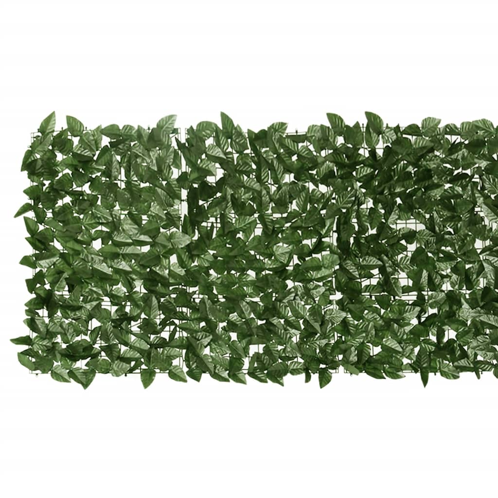vidaXL Balkonsko platno s temno zelenim listjem 300x75 cm