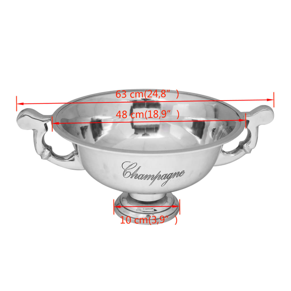 vidaXL Pokal za hlajenje šampanjca aluminij srebrne barve