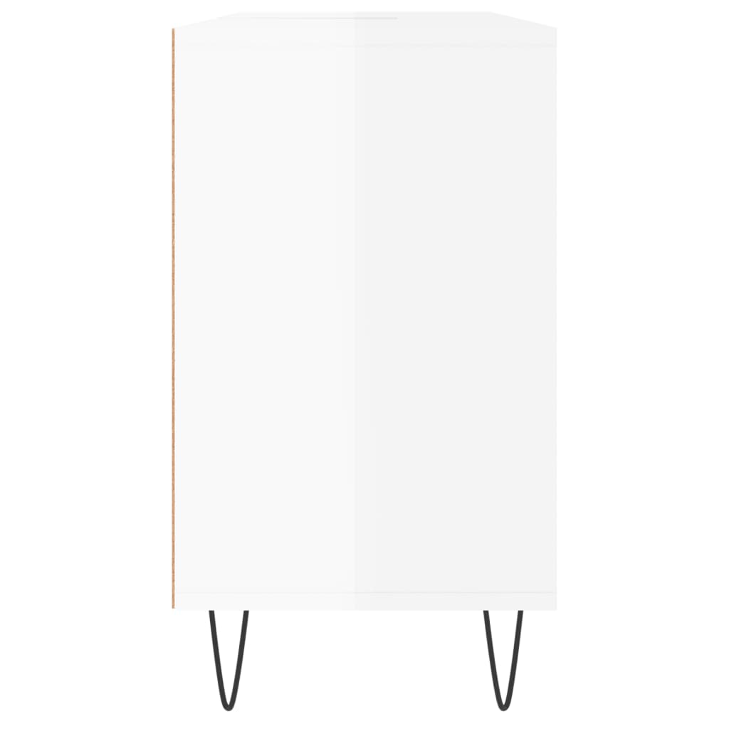 vidaXL Kopalniška omarica visok sijaj bela 80x33x60 cm inženirski les