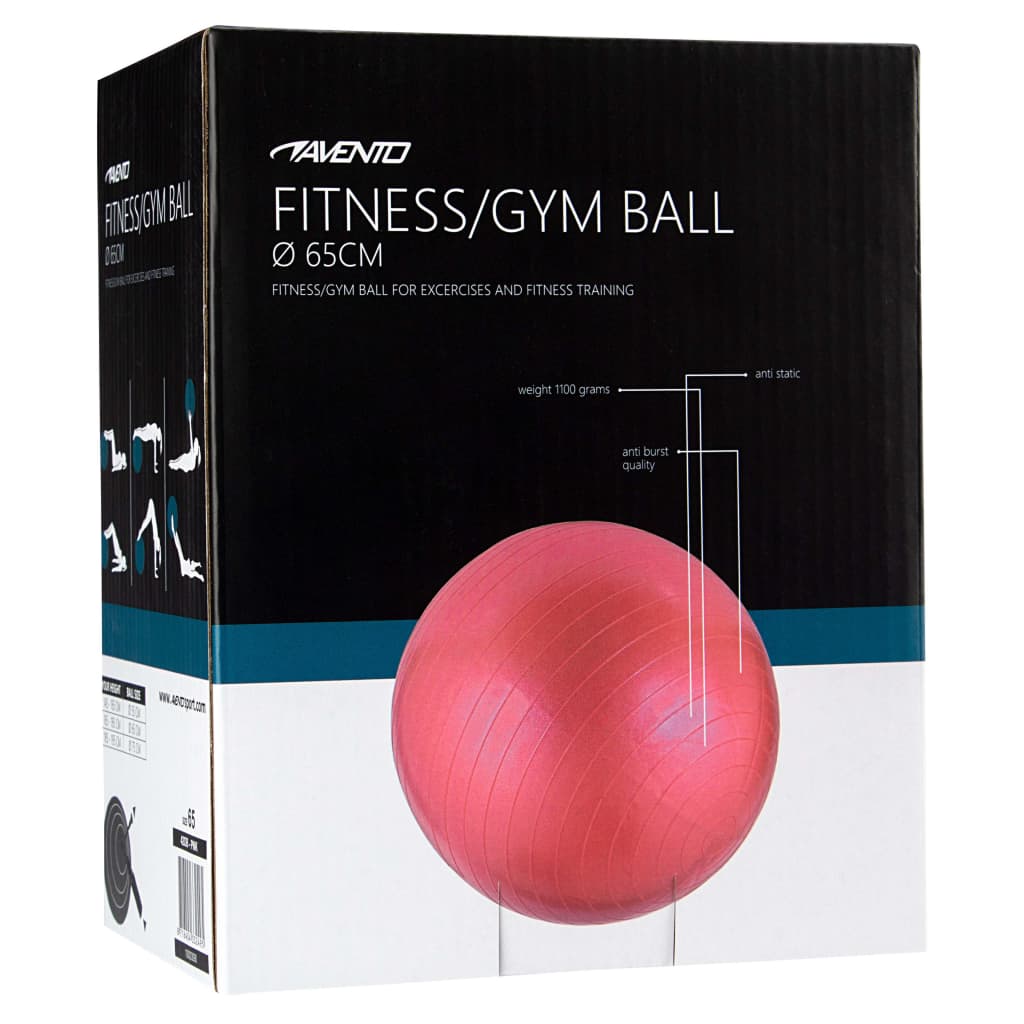 Avento Fitnes žoga / gimnastična žoga premer 65 cm roza