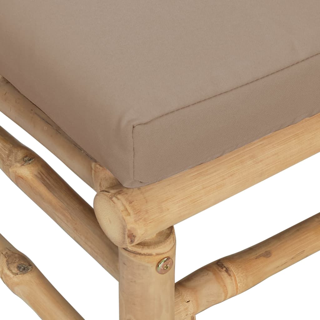 vidaXL Vrtni stolček za noge s taupe blazino bambus