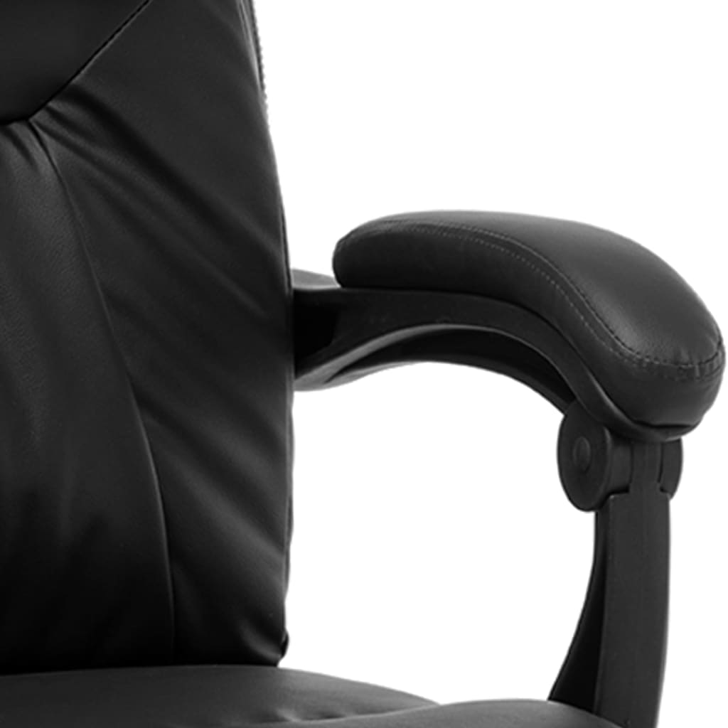 vidaXL Masažni pisarniški stol črn umetno usnje