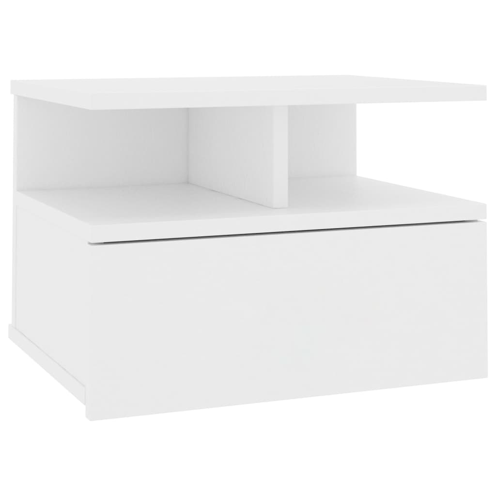 vidaXL Stenska nočna omarica bela 40x31x27 cm iverna plošča