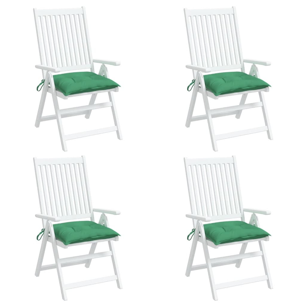 vidaXL Blazine za stole 4 kosi zelene 40x40x7 cm oxford tkanina