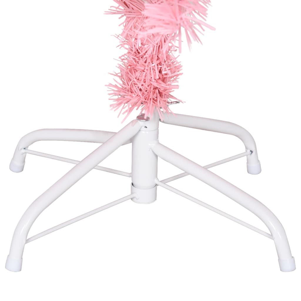 vidaXL Umetna novoletna jelka s stojalom roza 120 cm PVC