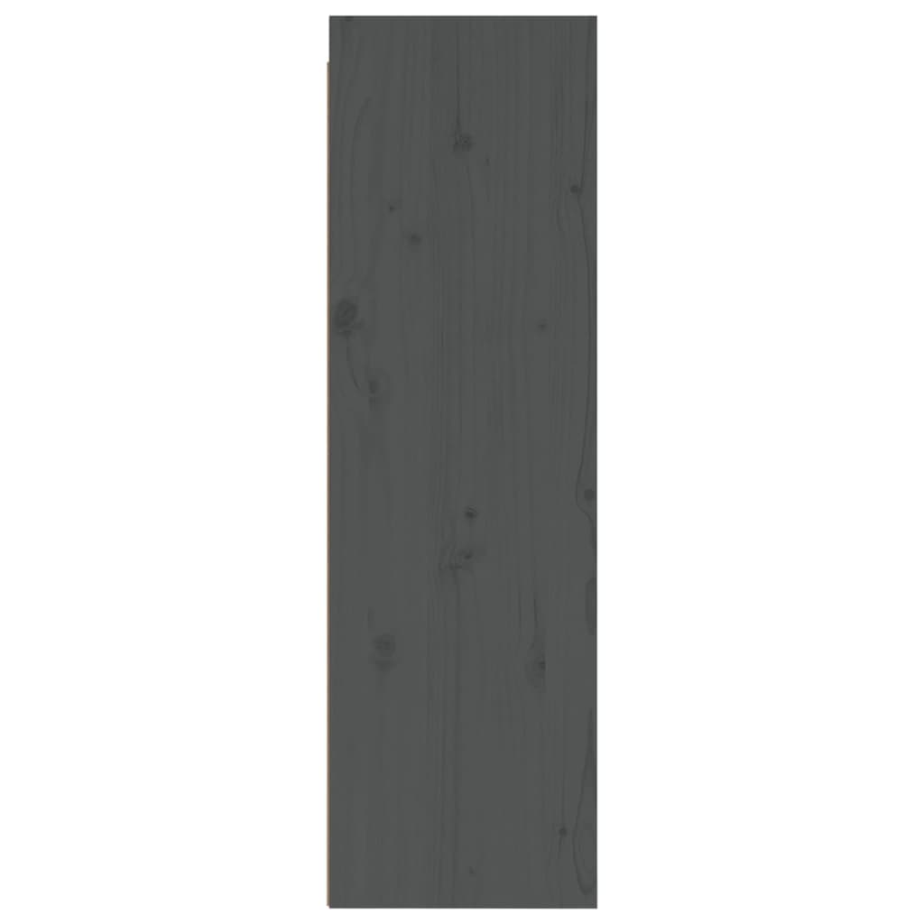 vidaXL Stenska omarica 2 kosa siva 30x30x100 cm trdna borovina