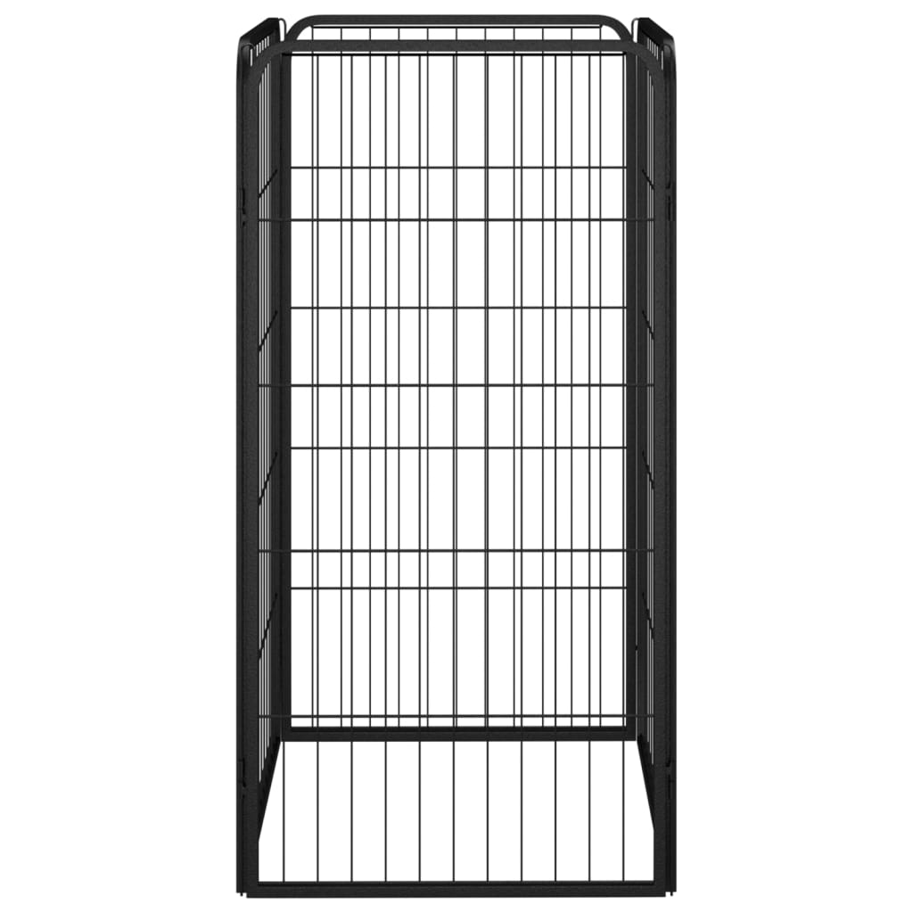 vidaXL Pasja ograda 4 paneli črna 50x100 cm jeklo s prašnim premazom