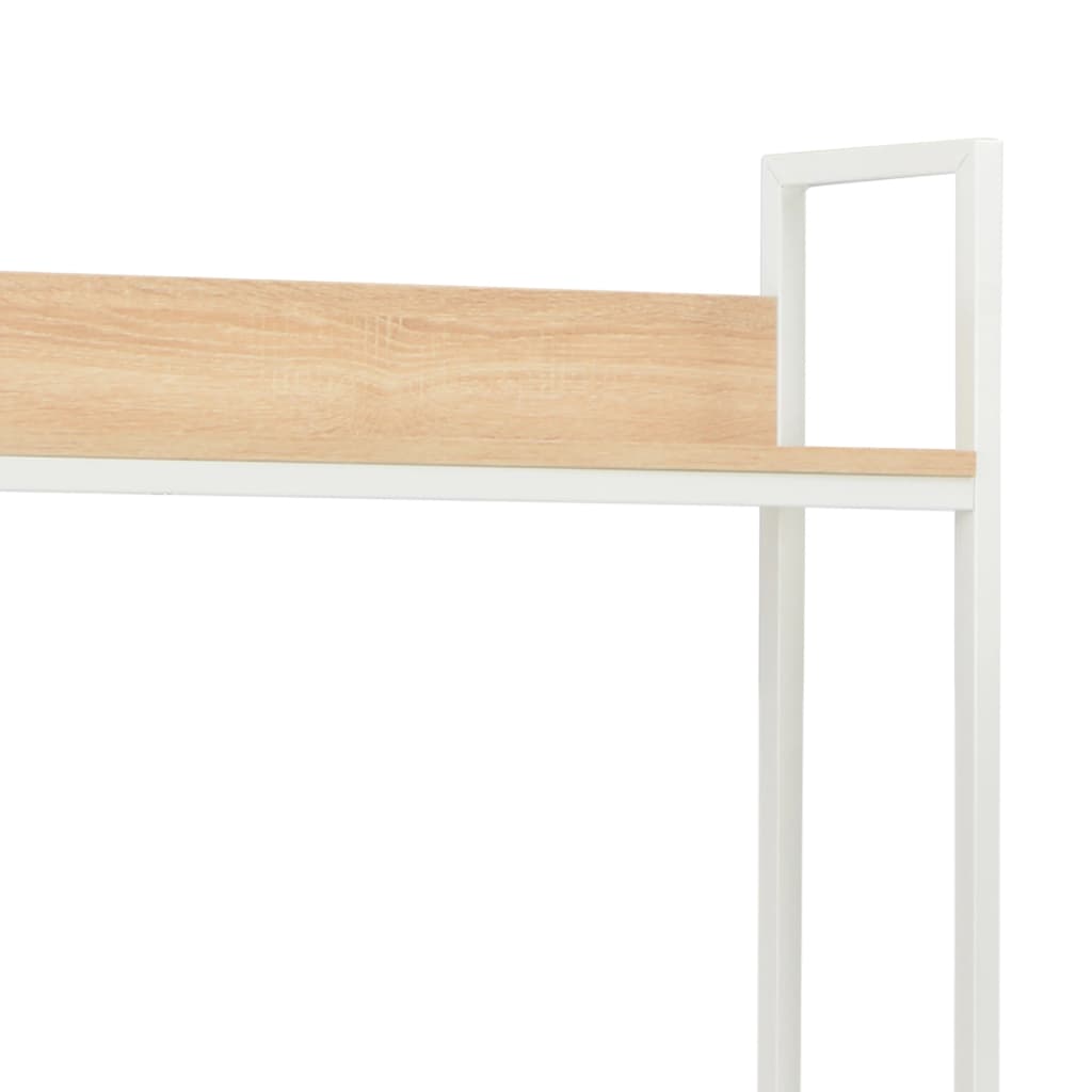 vidaXL Računalniška miza bela in hrast 120x60x138 cm