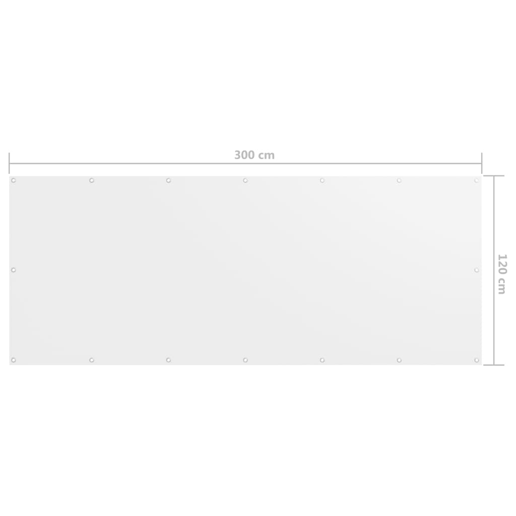 vidaXL Balkonsko platno belo 120x300 cm oksford blago