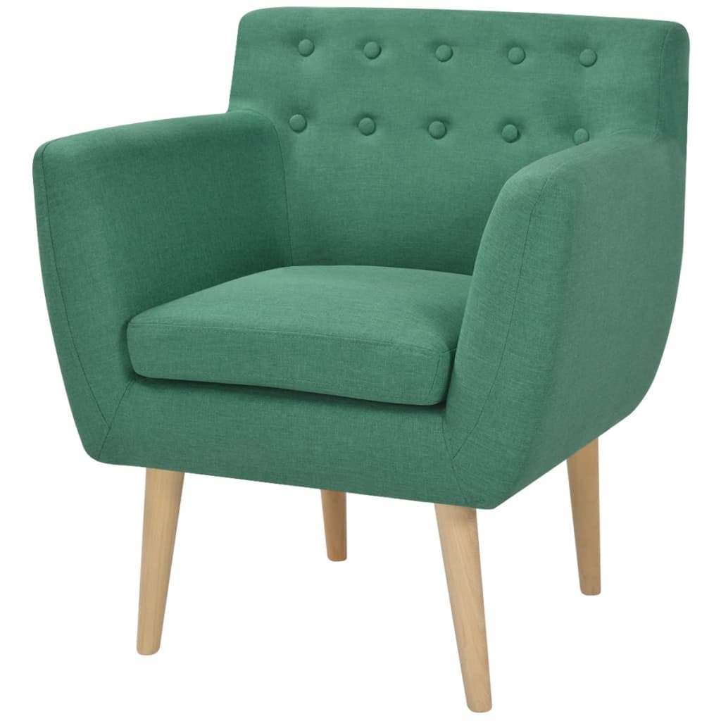 vidaXL Fotelj iz zelenega blaga