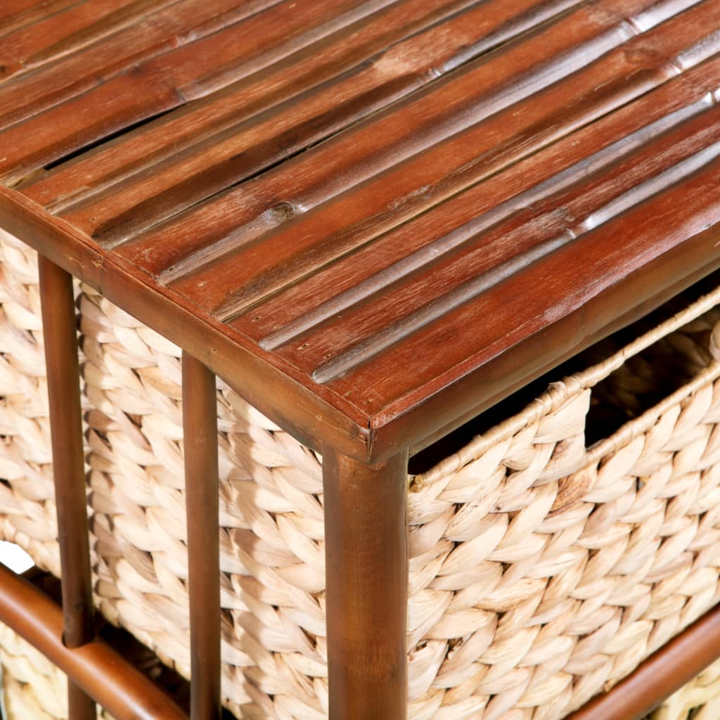 vidaXL Predalnik iz bambusa in vodne hijacinte 36x33x80 cm
