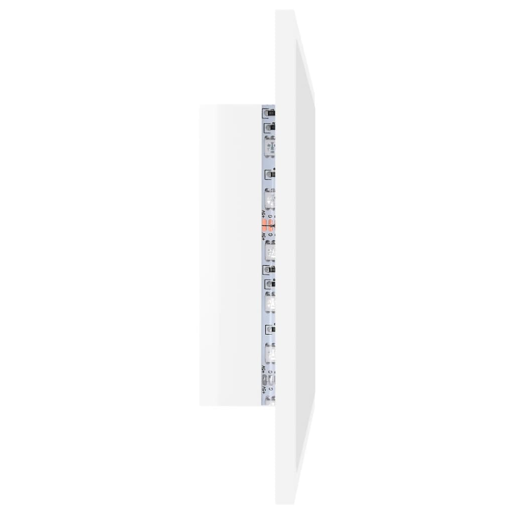 vidaXL LED kopalniško ogledalo visok sijaj belo 60x8,5x37 cm akril