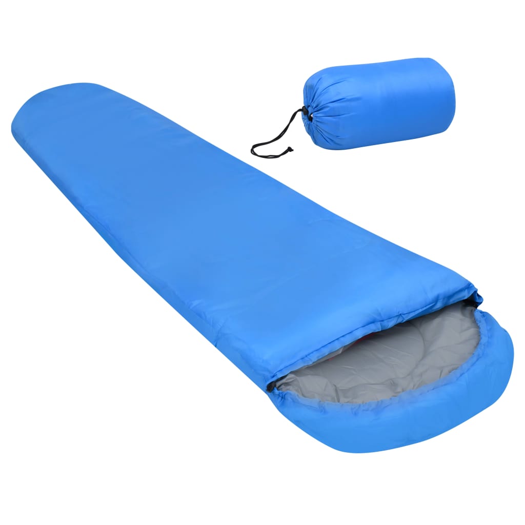 vidaXL Lahka spalna vreča 2 kosa modra 15 °C 850 g