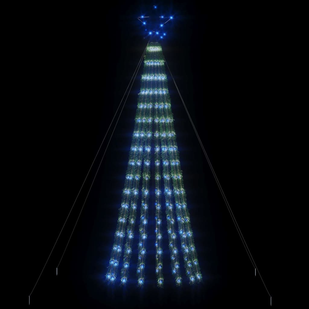 vidaXL Osvetljena novoletna jelka stožec 275 LED modra 180 cm