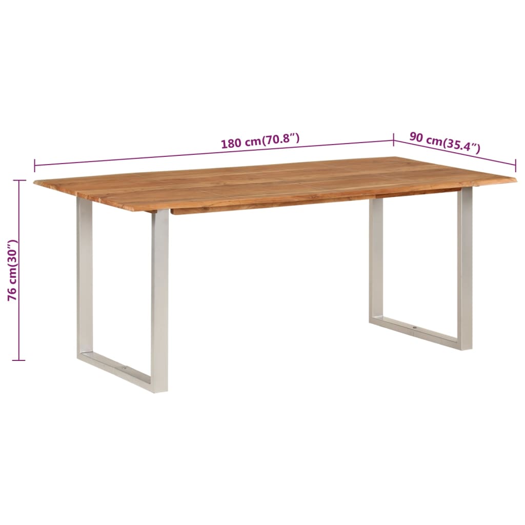 vidaXL Jedilna miza 180x90x76 cm trden akacijev les