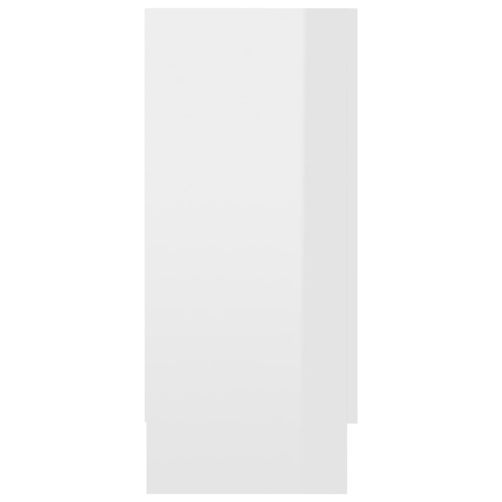 vidaXL Vitrina visok sijaj bela 120x30,5x70 cm iverna plošča