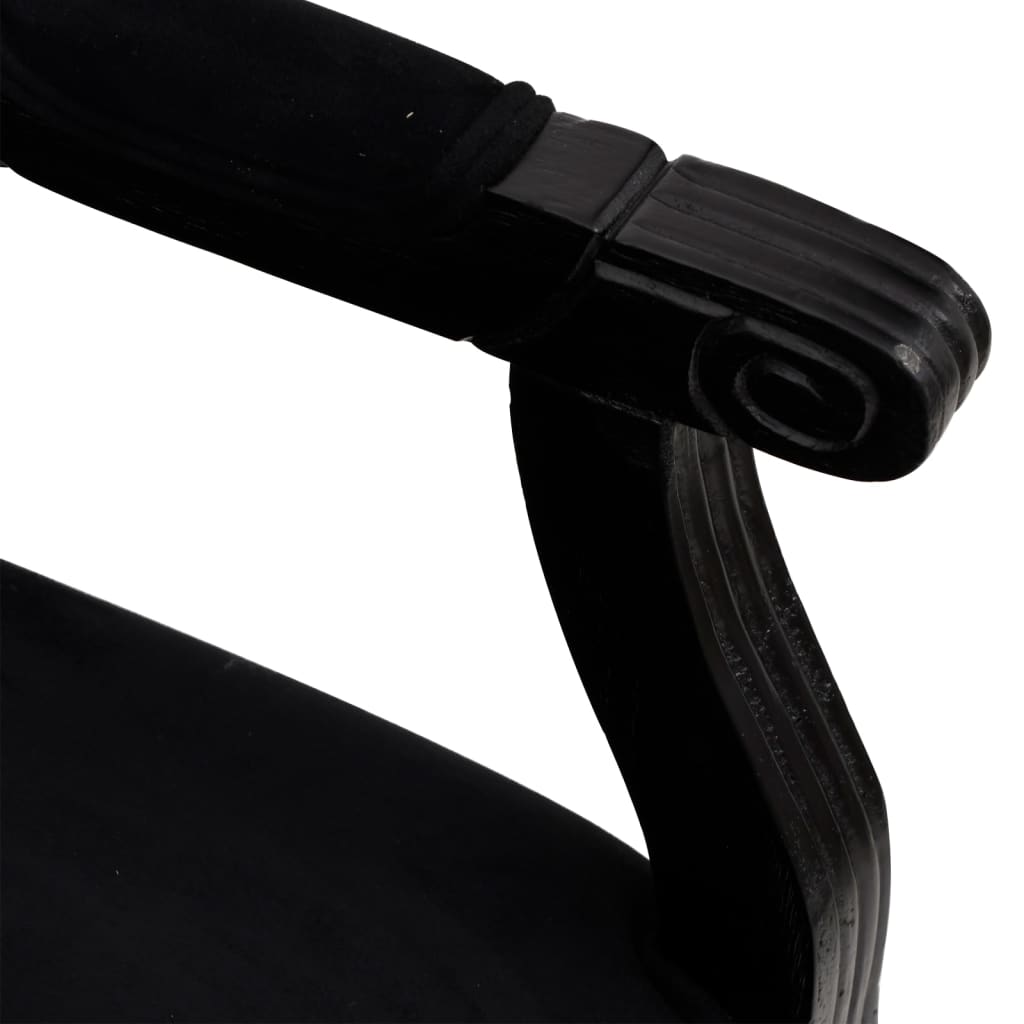 vidaXL Oblazinjen stol črn 54x59x99 cm žamet