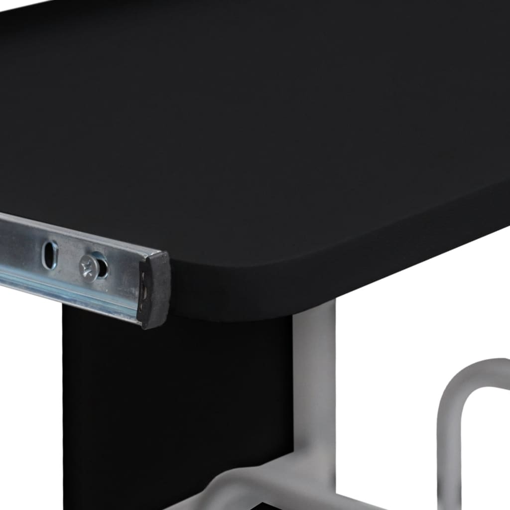 vidaXL Računalniška miza črna 110x52x88,5 cm inženirski les