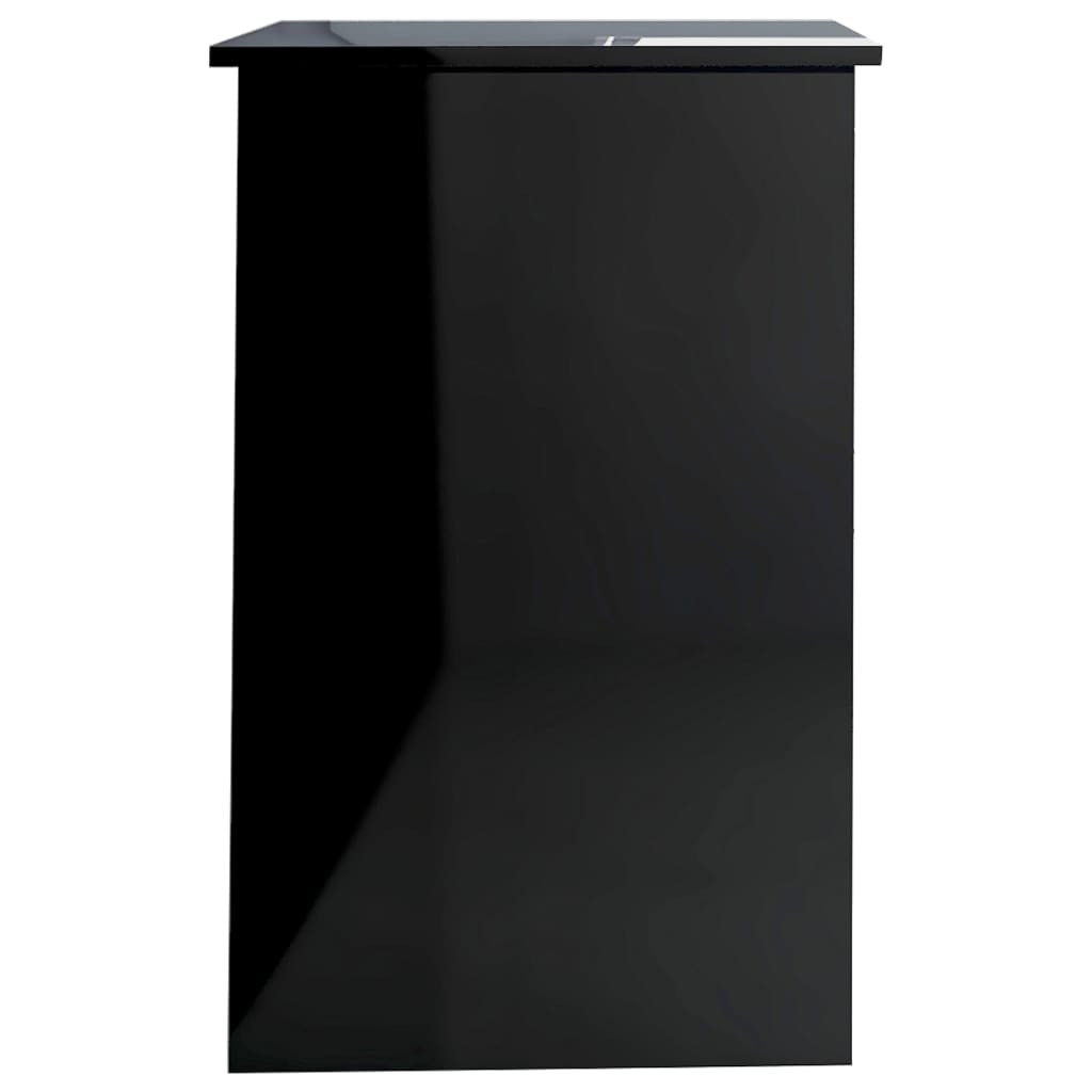 vidaXL Pisalna miza visok sijaj črna 100x50x76 cm iverna plošča