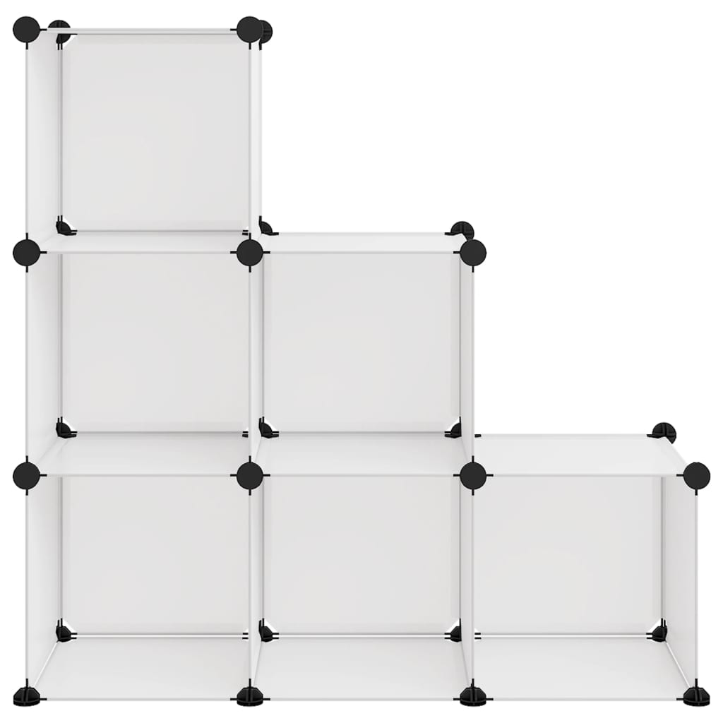 vidaXL Kockasta omarica za shranjevanje s 6 kockami prozoren PP