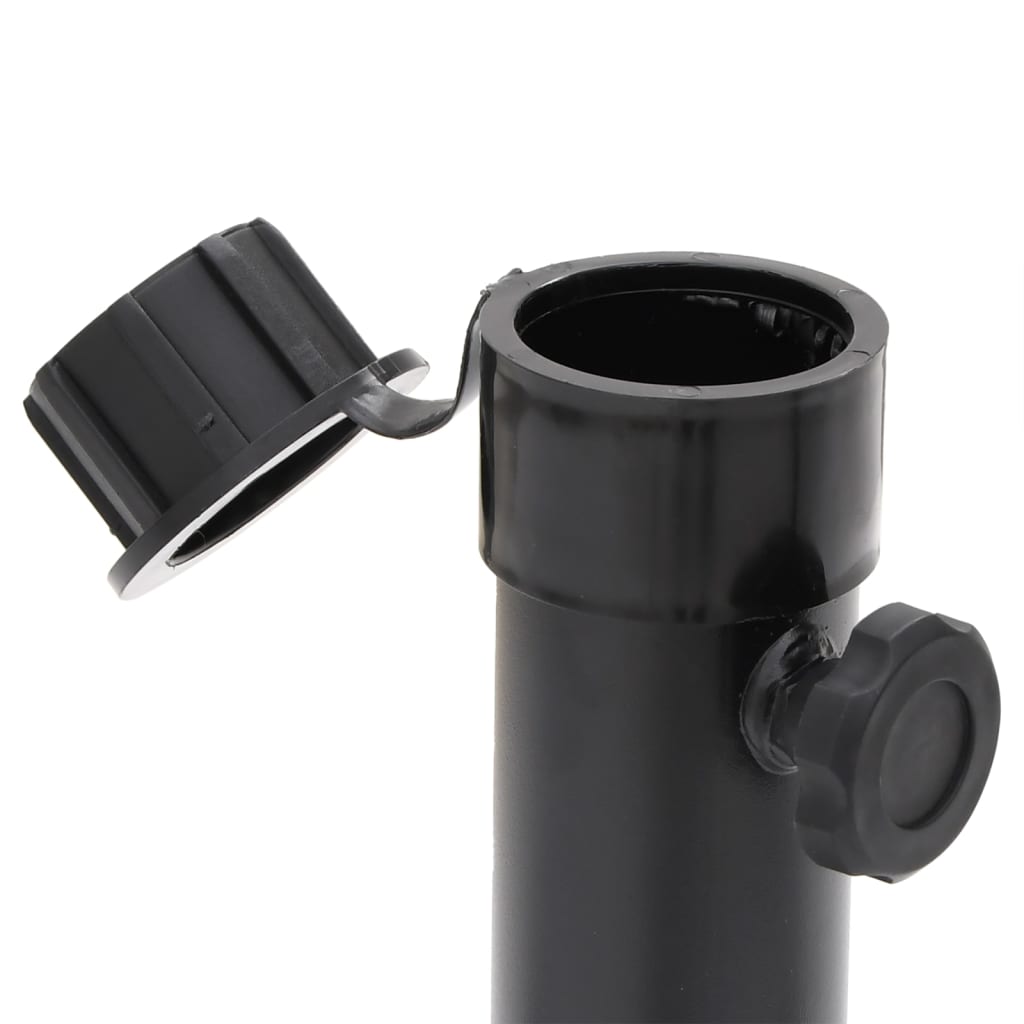 vidaXL Podstavek za senčnik zložljiv za Ø38/48 mm sijajno črno jeklo
