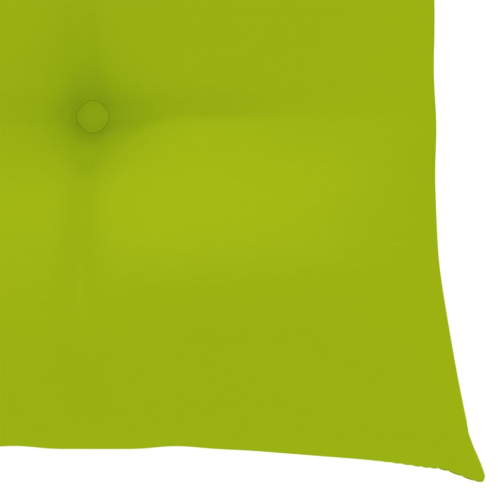 vidaXL Jedilni stoli 2 kosa s svetlo zelenimi blazinami trdna tikovina