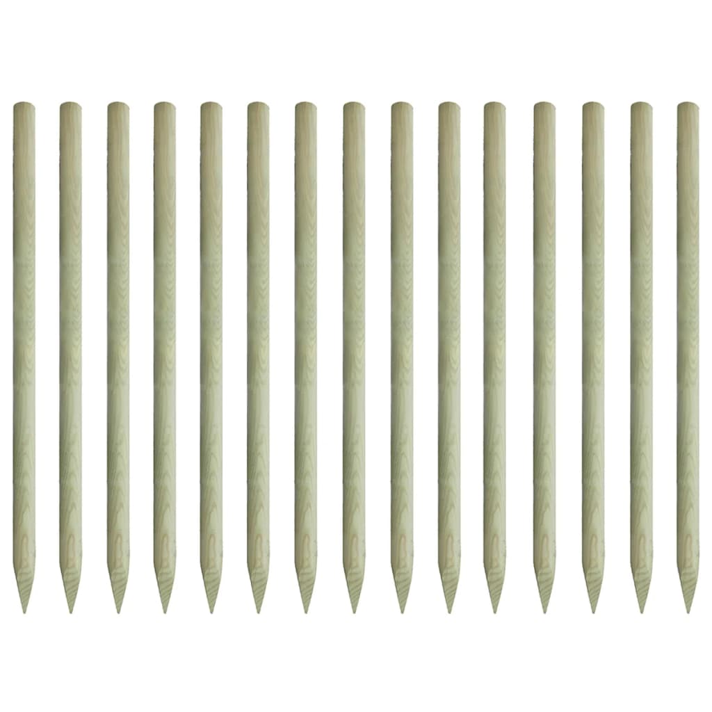vidaXL Koničasti ograjni stebrički 15 kosov borovina 4x197 cm
