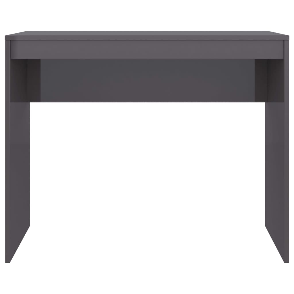 vidaXL Pisalna miza visok sijaj siva 90x40x72 cm inženirski les