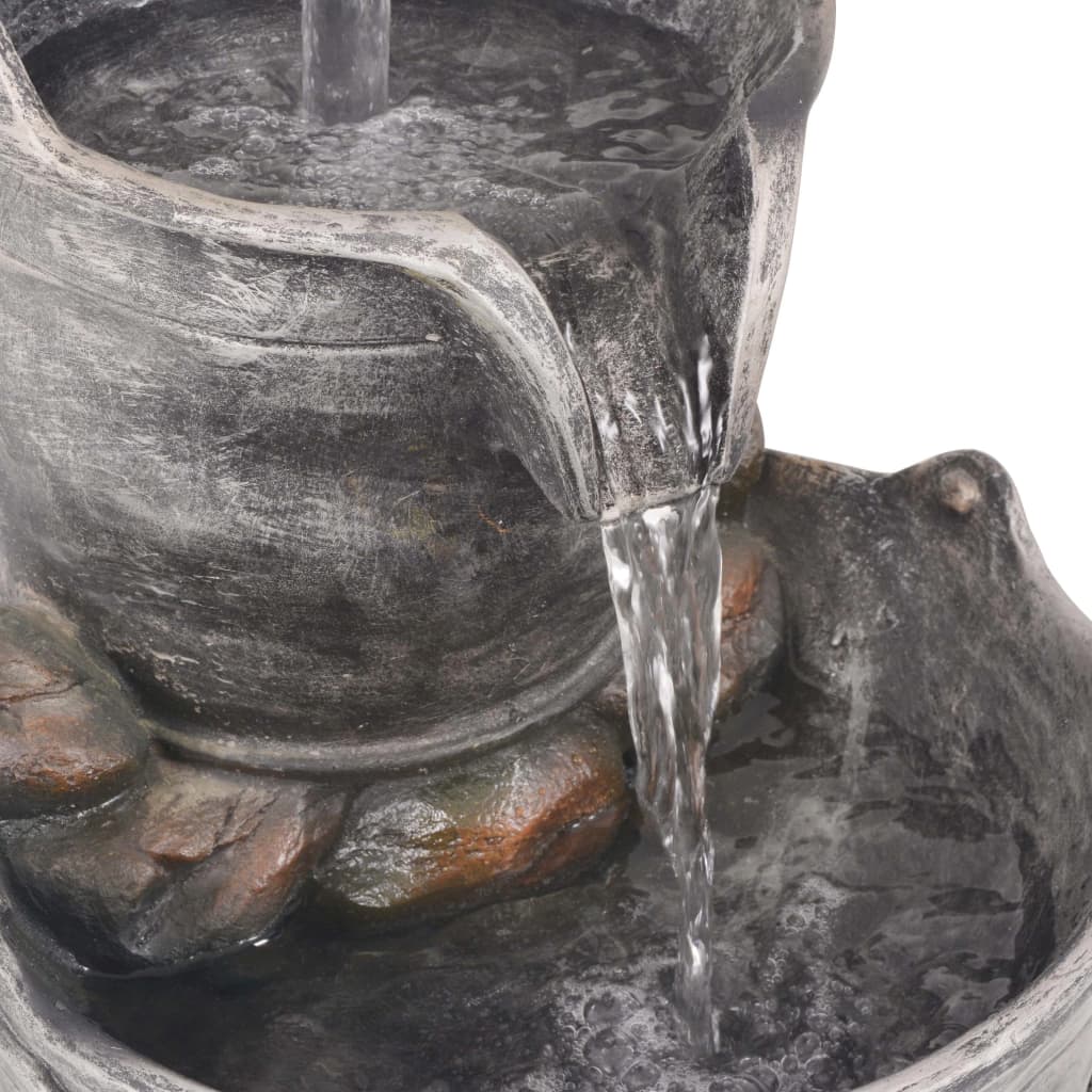 vidaXL Vodna fontana s pipo in vedroma poliresin
