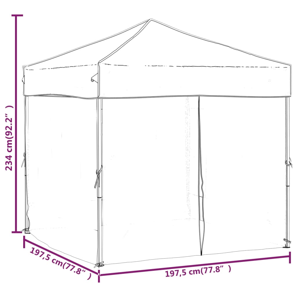 vidaXL Zložljiv vrtni šotor s stranicami antracit 2x2 m
