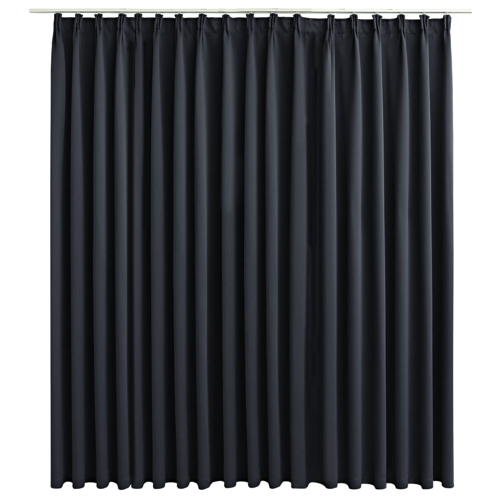 vidaXL Zatemnitvena zavesa z obešali črna 290x245 cm