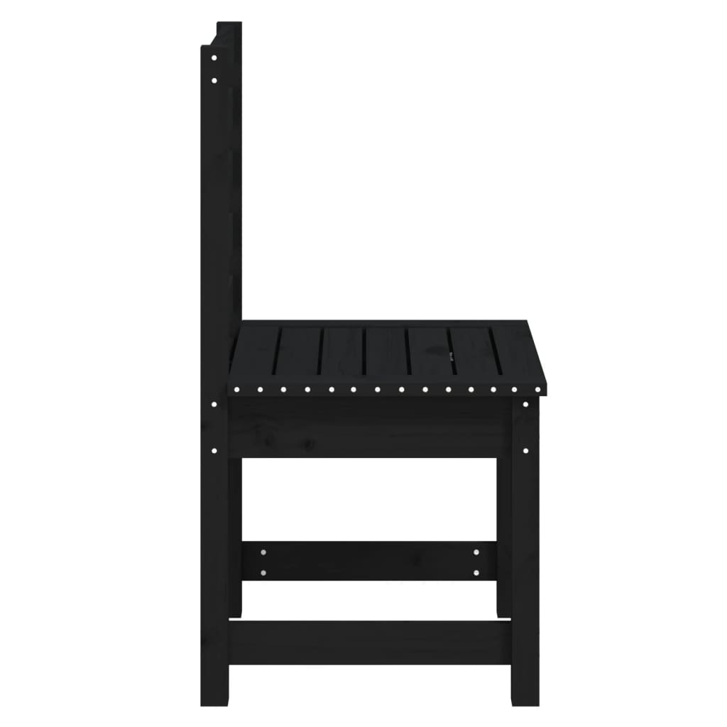 vidaXL Vrtni stol 2 kosa črne barve 50x48x91,5 cm trdna borovina