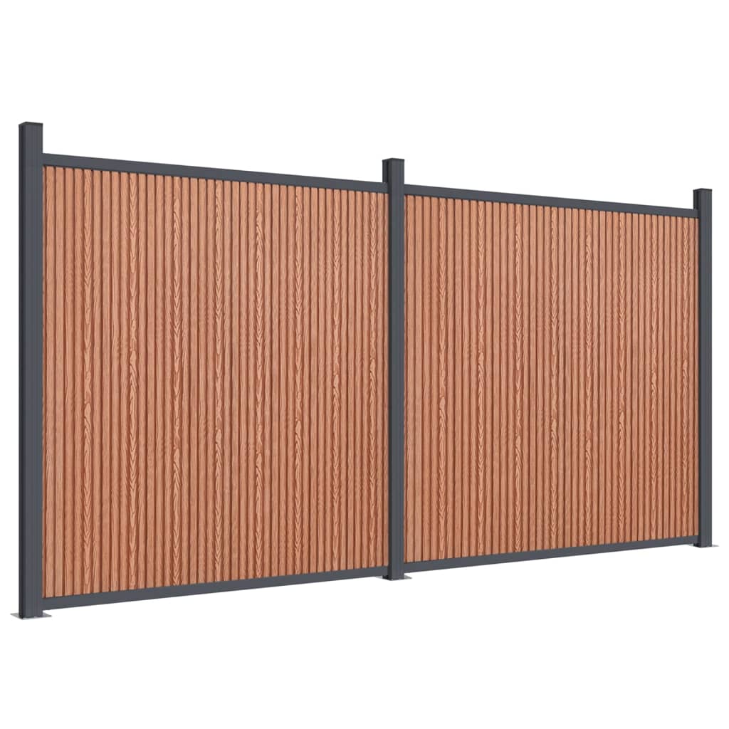 vidaXL Ograjni panel rjav 353x186 WPC