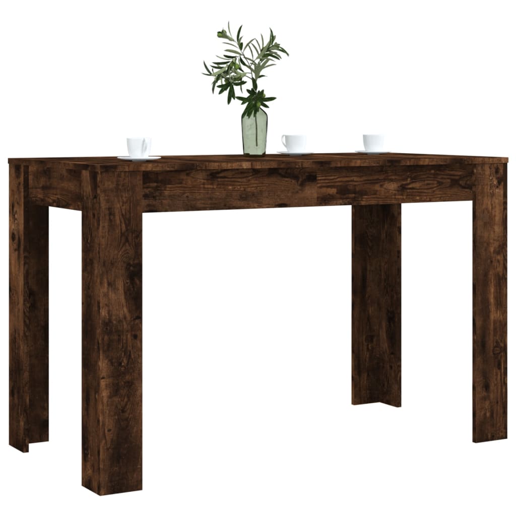 vidaXL Jedilna miza dimljeni hrast 120x60x76 cm inženirski les