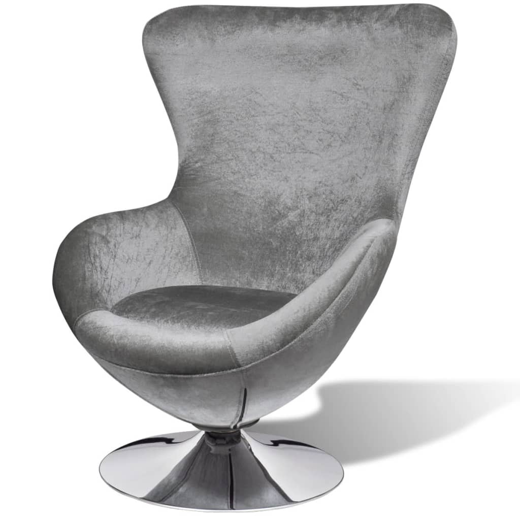vidaXL Fotelj jajčaste oblike srebrne barve