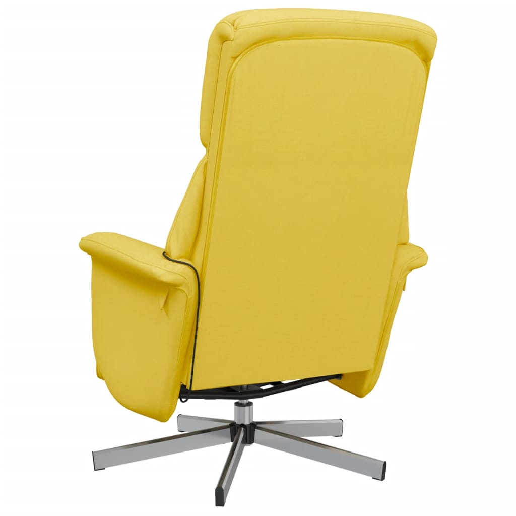 vidaXL Masažni naslanjač s stolčkom za noge svetlo rumeno blago