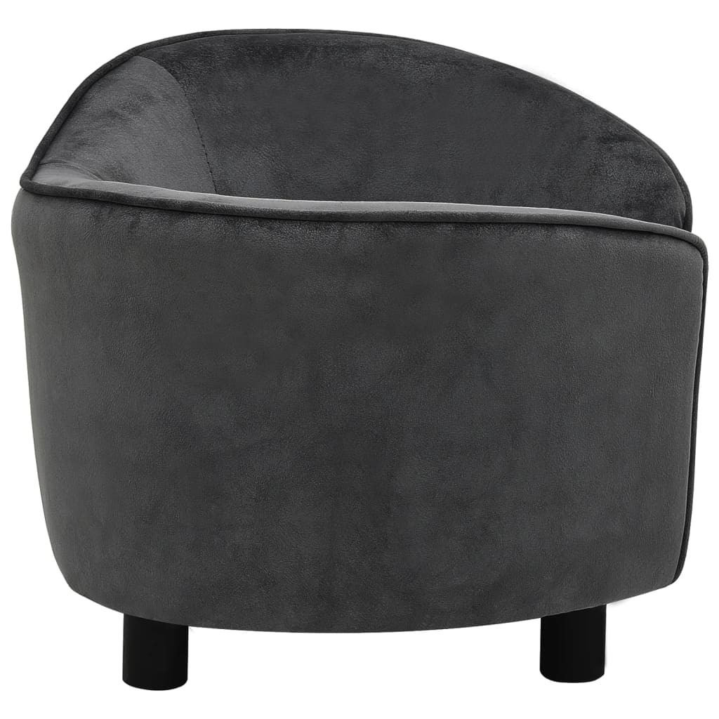vidaXL Pasji kavč temno siv 69x49x40 cm iz pliša