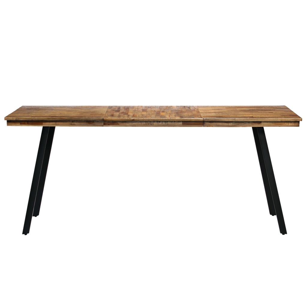vidaXL Jedilna miza iz predelane tikovine in jekla 180x90x76 cm