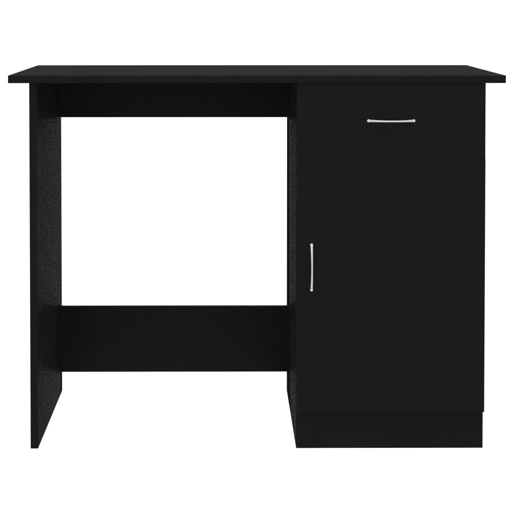 vidaXL Pisalna miza črna 100x50x76 cm iverna plošča