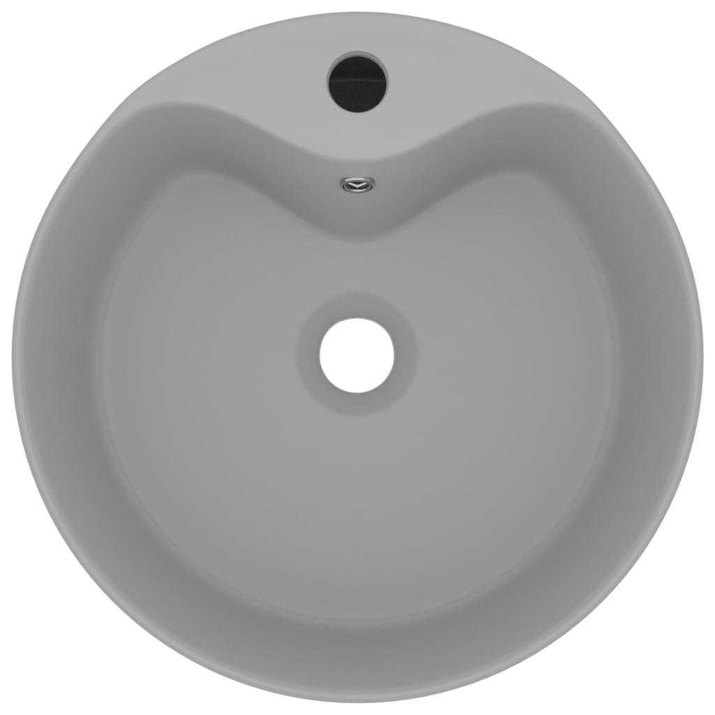 vidaXL Razkošen umivalnik mat svetlo siv 36x13 cm keramičen