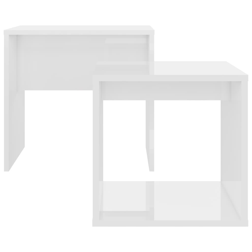vidaXL Komplet klubskih mizic bel visok sijaj 48x30x45 cm iverna pl.
