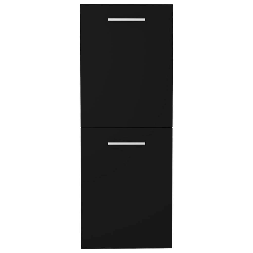 vidaXL Kopalniška omarica črna 30x30x80 cm iverna plošča