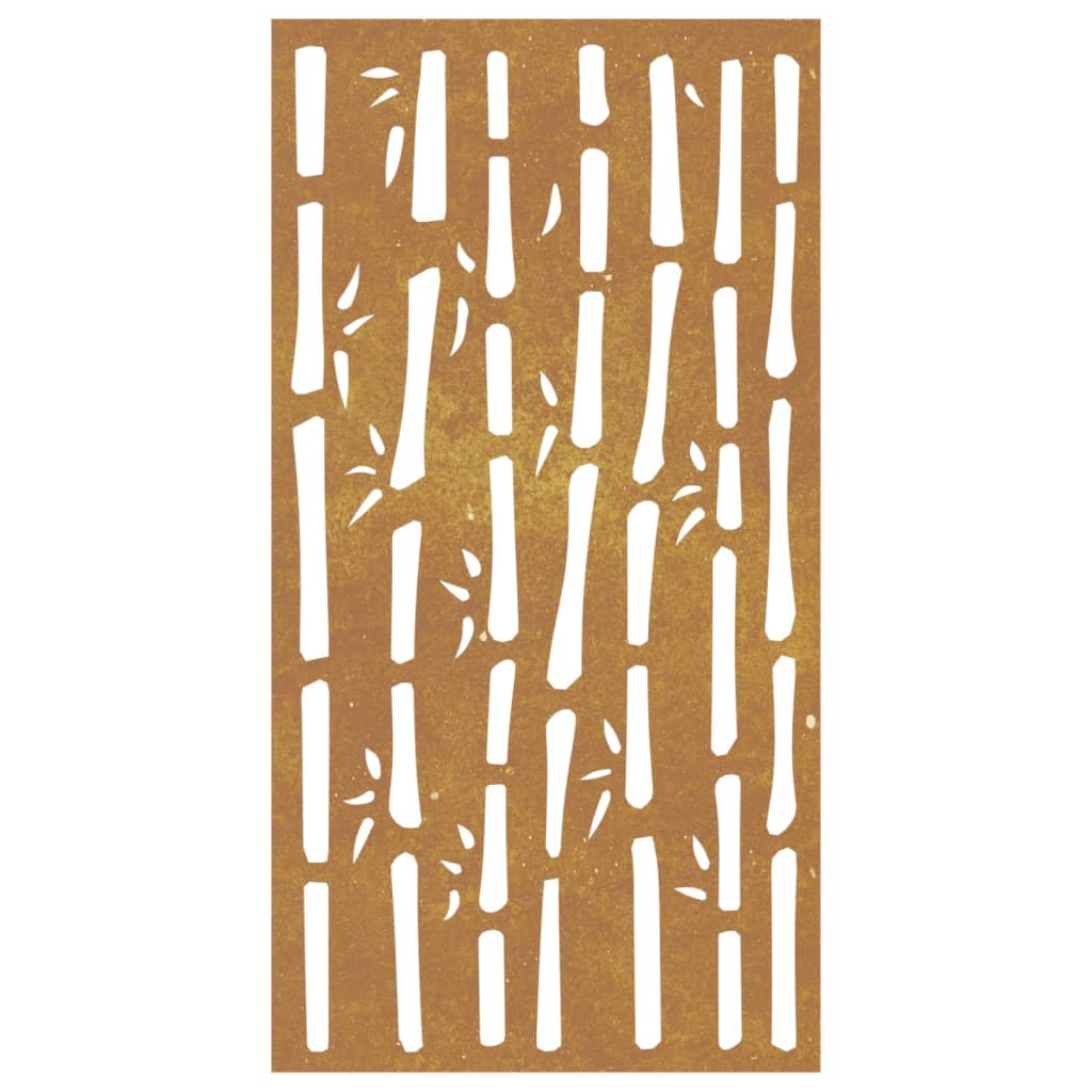 vidaXL Vrtna stenska dekoracija 105x55 cm corten jeklo bambus