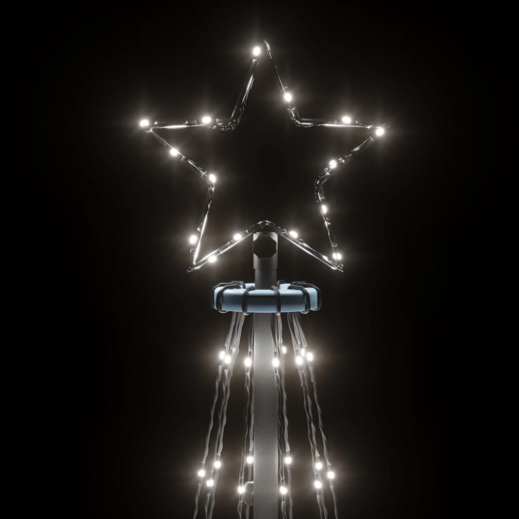 vidaXL Božično drevo s konico 732 hladno belih LED lučk 500 cm