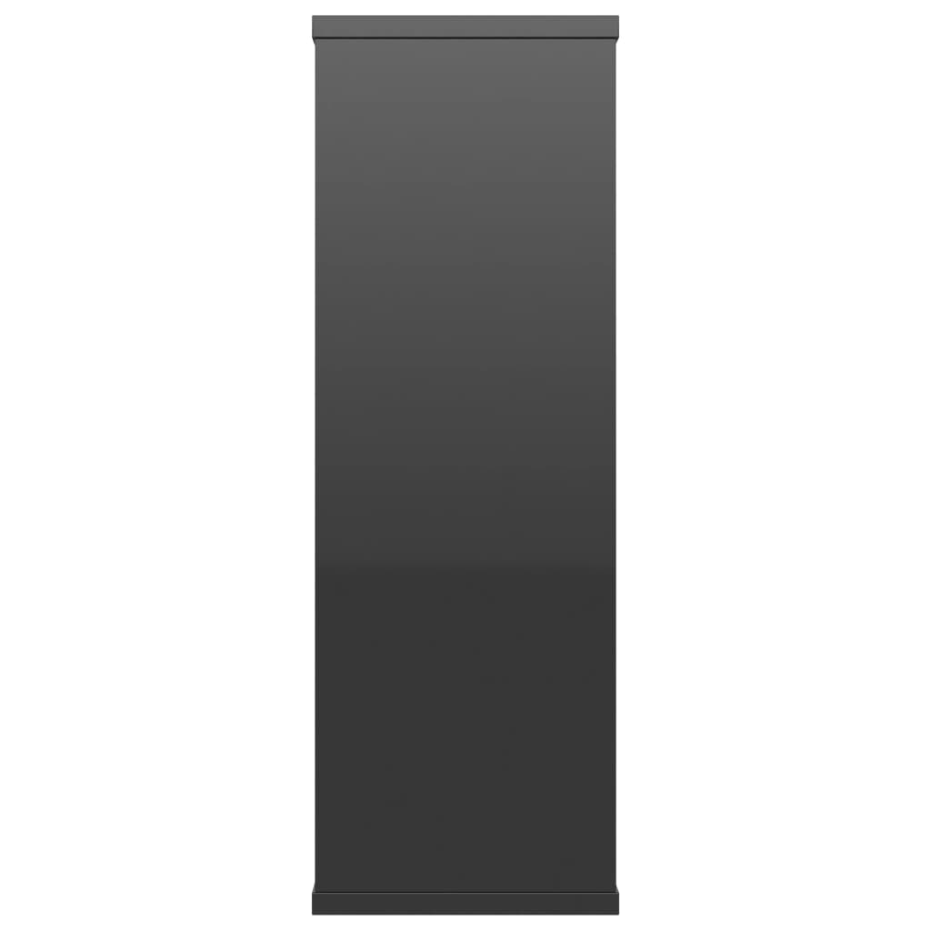 vidaXL Stenske police visok sijaj črne 104x20x58,5 cm iverna plošča