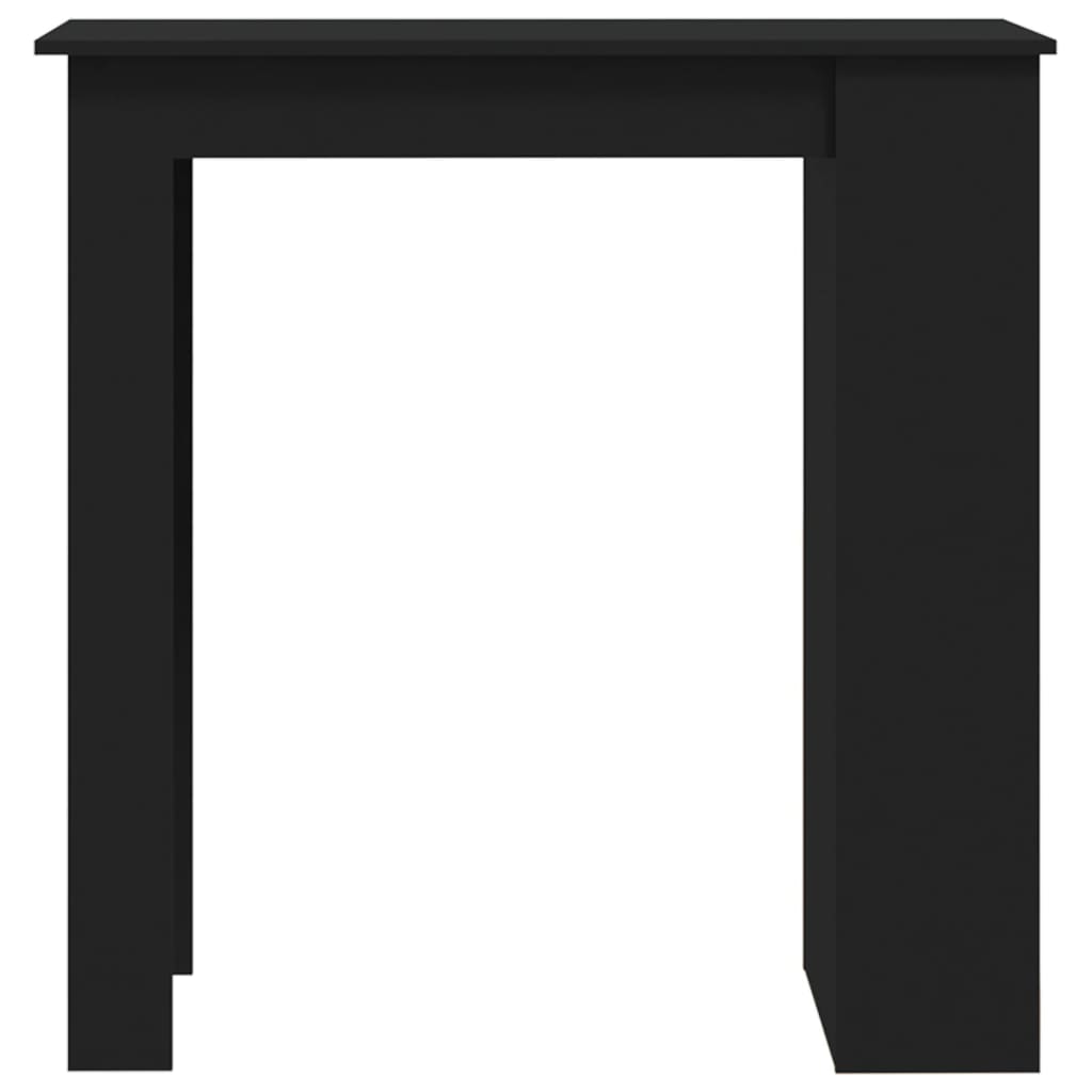vidaXL Barska miza s policami črna 102x50x103,5 cm iverna plošča