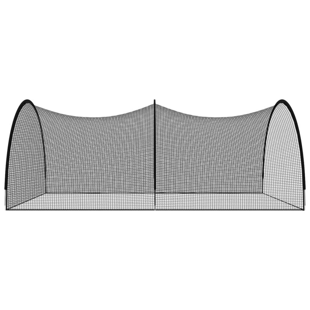vidaXL Kletka z mrežo za baseball črna 500x400x250 cm poliester