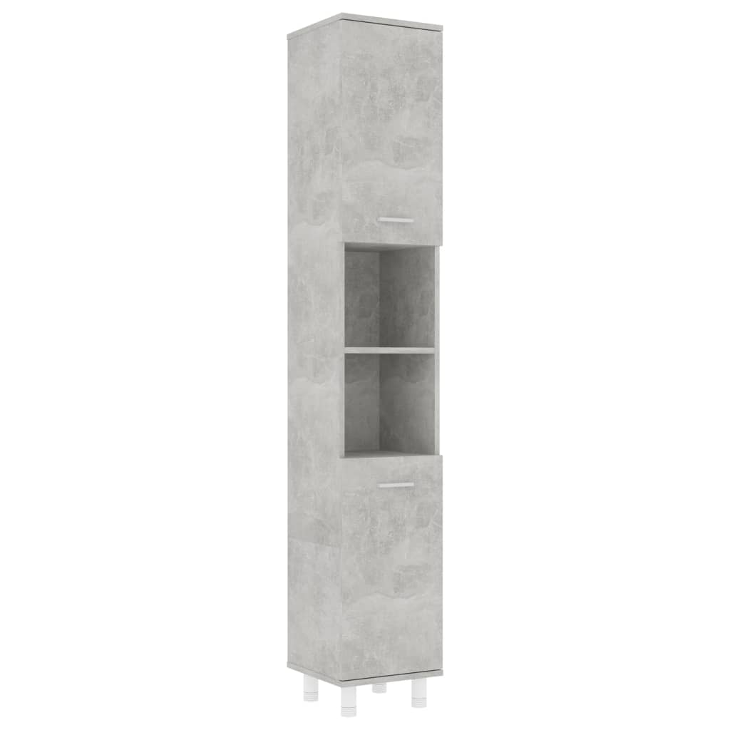 vidaXL Kopalniška omarica betonsko siva 30x30x179 cm iverna plošča