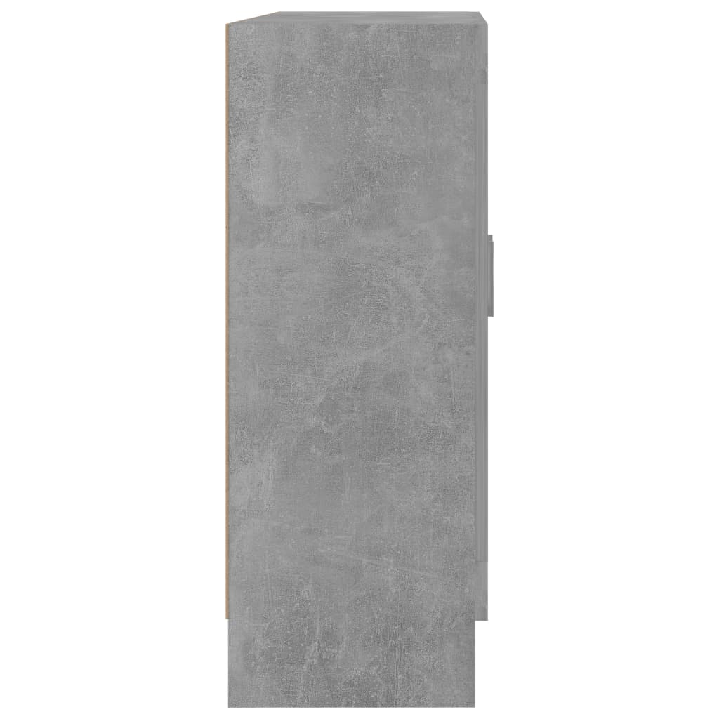 vidaXL Vitrina betonsko siva 82,5x30,5x80 cm iverna plošča
